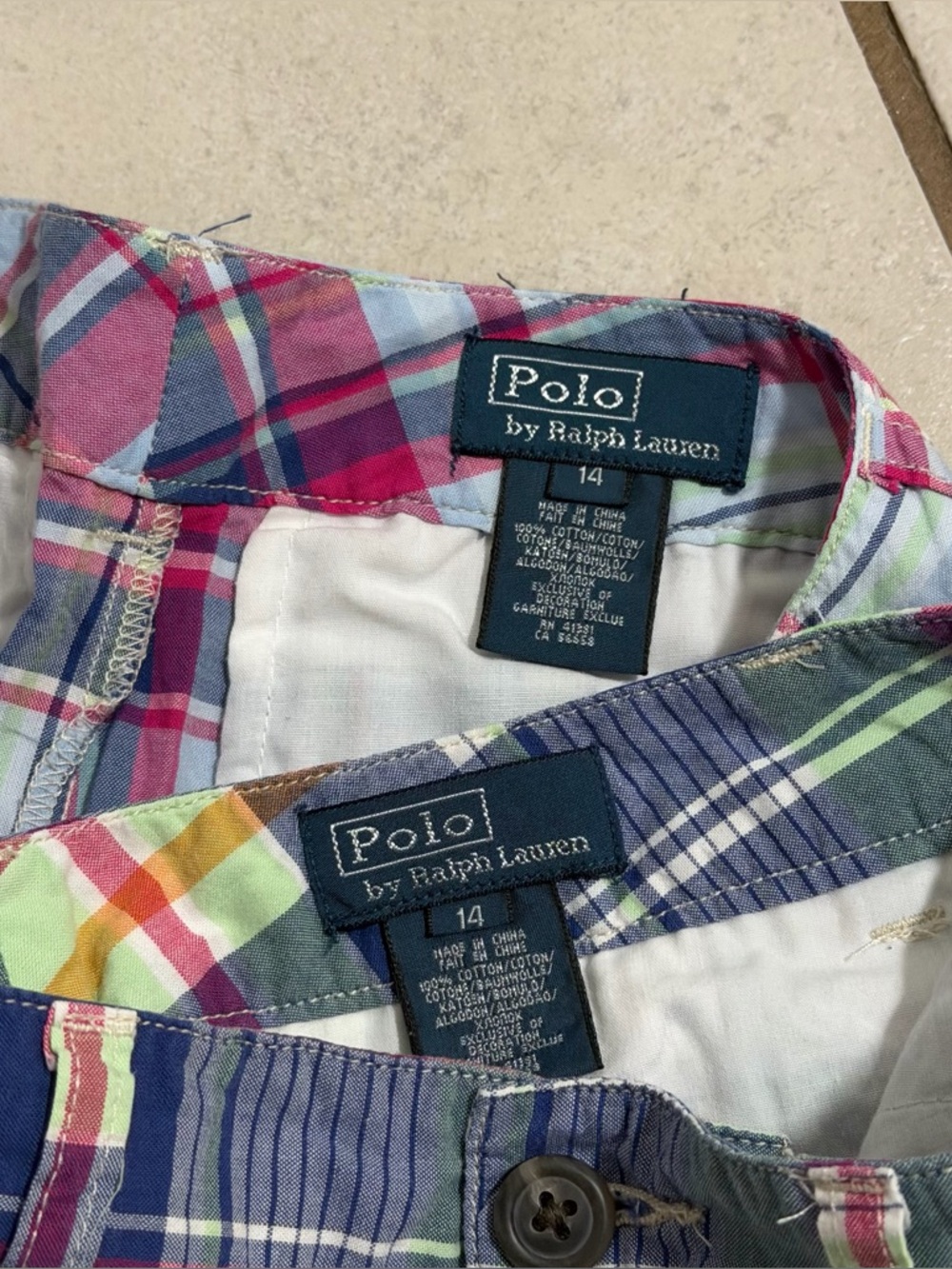 Polo Ralph Lauren Kids Boys Plaid Casual Summer Shorts Duo Multi-Color size 14 - Picture 4 of 6
